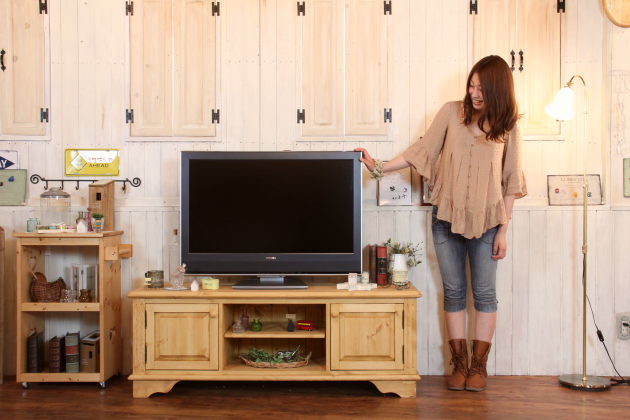 テレビ台 幅140 サイズオーダー 手作り 木 木製 北欧 無垢 テレビボード パイン材 ホワイト 白 おしゃれ 収納 アンティーク オーダー カントリー家具 日本製 家具 サイズ変更可能 ローボード - 11