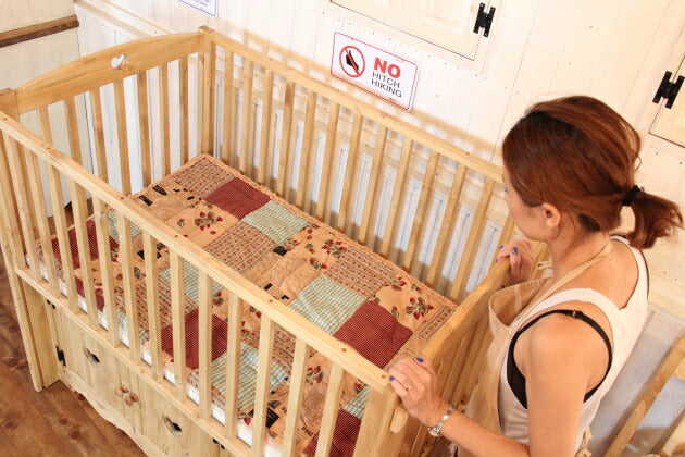 カントリー ベビー ベッド ベット柵 ガード 寝具 木製 無垢 北欧 パイン材 北欧パイン オーダーメイド サイズオーダー 選べるカラー 赤ちゃん おしゃれ かわいい - 6