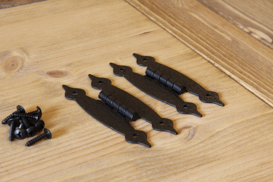【 アンティーク兆番　2枚セット 】  蝶番 丁番 ヒンジ 扉 金具 DIY 木材 材料 大工 家具 ドア 金物 ウエスタン 艶消し ツヤ消し つや消し マット - 4
