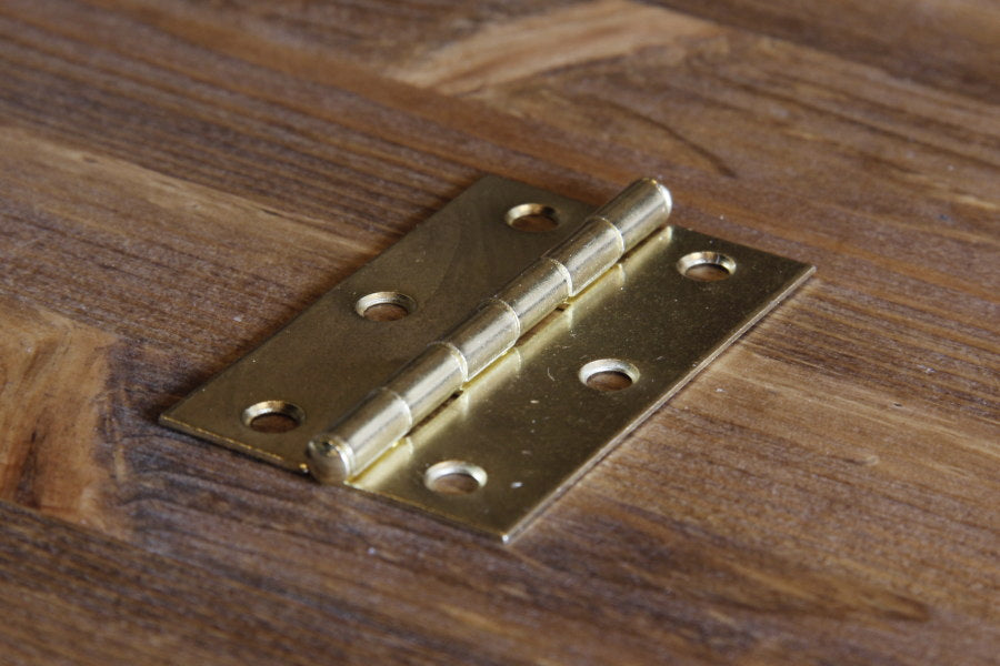 【ゴールド兆番2枚セット】  蝶番 丁番 ヒンジ 扉 金具 DIY 木材 材料 大工 家具 ドア 金物 ウエスタン ゴールド 家具用 建築金物 - 2