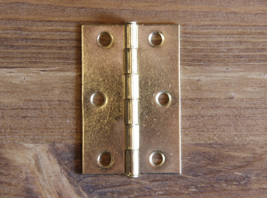 【ゴールド兆番2枚セット】  蝶番 丁番 ヒンジ 扉 金具 DIY 木材 材料 大工 家具 ドア 金物 ウエスタン ゴールド 家具用 建築金物 - 6