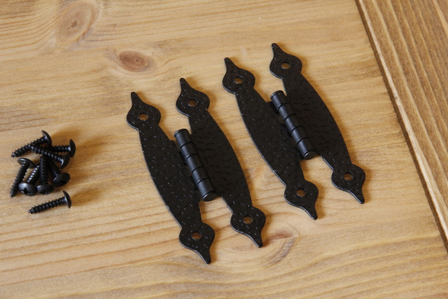 【 アンティーク兆番　2枚セット 】  蝶番 丁番 ヒンジ 扉 金具 DIY 木材 材料 大工 家具 ドア 金物 ウエスタン 艶消し ツヤ消し つや消し マット - 5
