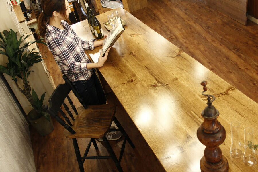 ウレタン加工 撥水加工 ウレタン 塗装 洗面台 テーブル キッチン 天板 カントリー家具　ダイニングテーブル - 3