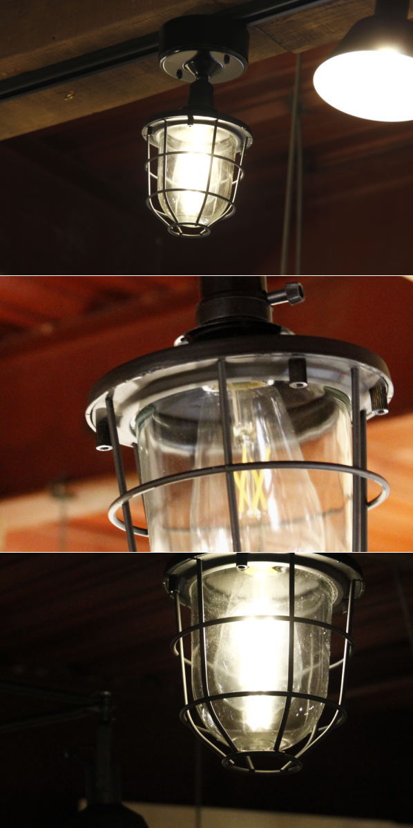【エジソン型 LED付き】西海岸風 レトロマリンランプ - ship シップ -　照明　照明器具　船舶照明　引っ掛けシーリング　リビング　寝室　玄関　廊下　店舗　インテリア　マリン　アンティーク　ヴィ - 2