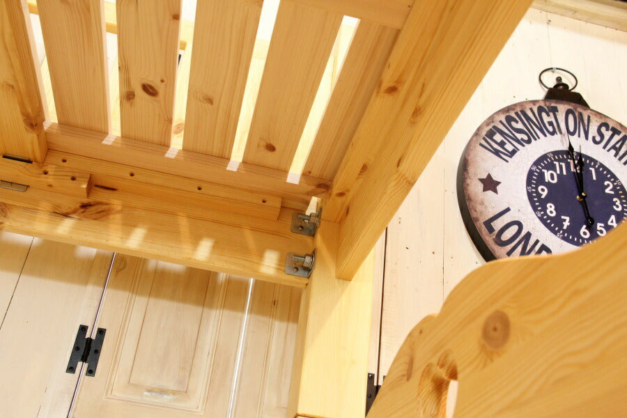 カントリー 2段 ベッド 二段 はしご 階段 子供用 子供部屋 ベッドフレーム 寝具 木製 無垢 北欧 パイン材 北欧パイン オーダーメイド サイズオーダー おしゃれ かわいい 子供 アンティーク 西 - 12