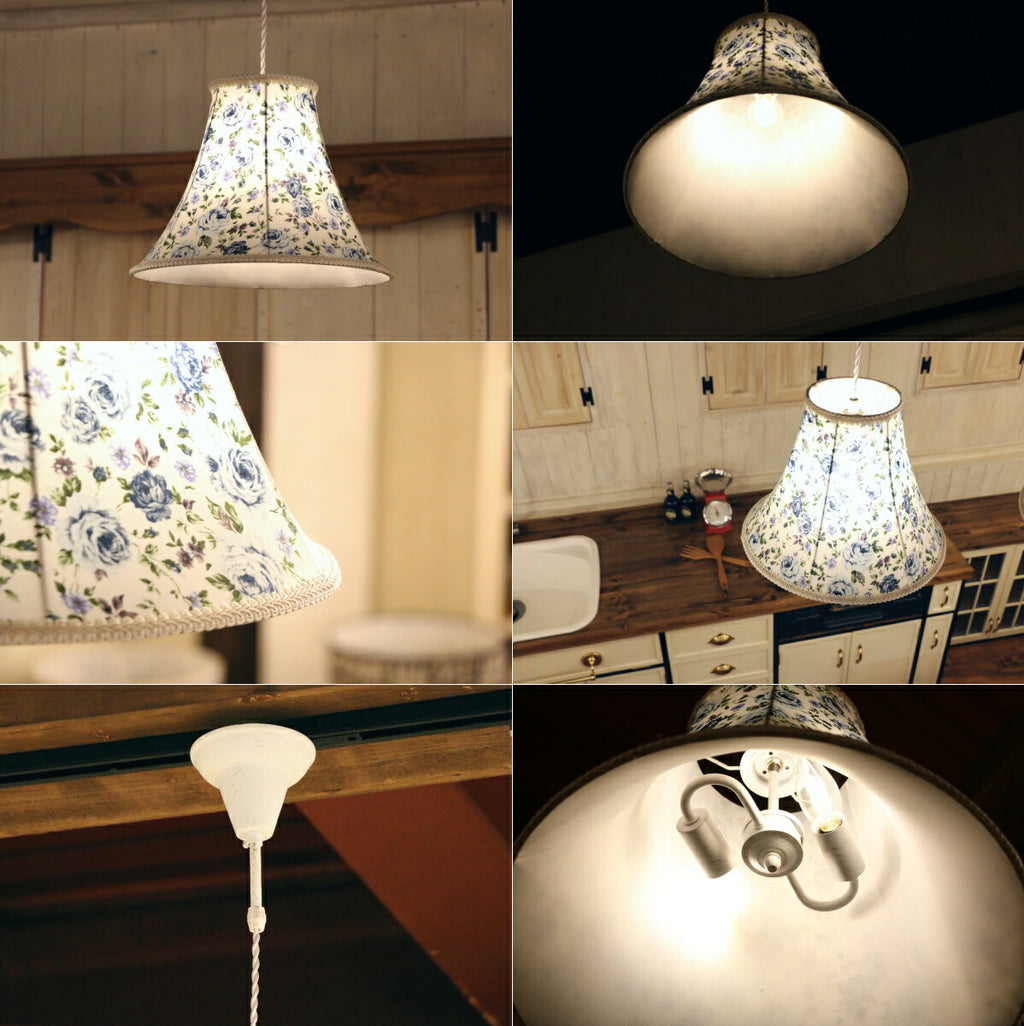 【LED付き】1灯 花蓮ペンダントライト ペンダントランプ 照明 天井照明 引掛けシーリング LED対応 リビング ダイニング 玄関 廊下 店舗 カフェ アンティーク フレンチ カントリー クラシック - 7