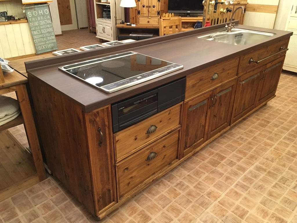【現品限り】　キッチン　ナチュラル　クラシック お洒落 エレガンス 　　手作り　カントリー　ＣＯＵＮＴＲＹ・ＫＩＴＣＨＥＮ47　W2550 アウトレット　※本体部分のみ