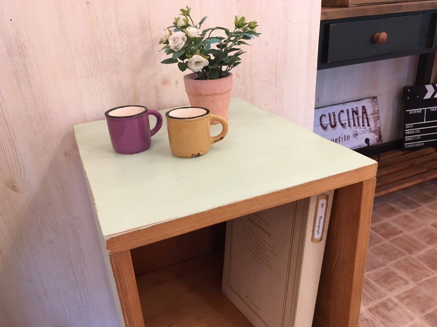 【現品限り】アウトレット 2段シェルフ　カントリー家具　展示品 - 4