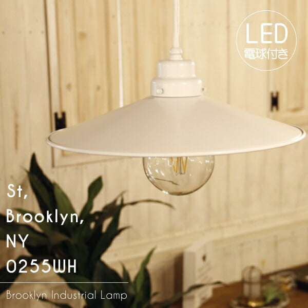 【エジソン型 レトロ型 LED付き】ペンダントライト 天井照明 引掛けシーリング リビング ダイニング 廊下 玄関 店舗 インテリア ヴィンテージ アンティーク 工業 塩系 ブルックリンインダストリアルランプ- 0253wh St, Bro