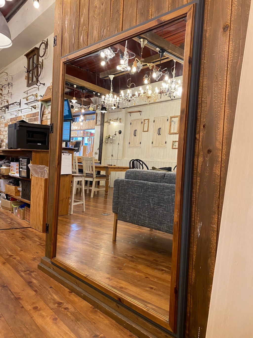 アウトレット ミラー 室内用 木製 北欧 おしゃれ 店舗 リフォーム 西海岸 インテリア アメリカン - 2