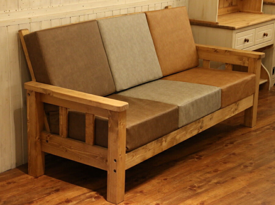 【背/座セット】　カバー単品 ベンチソファ用 専用替えカバー単品 ソファベンチ イス カントリー家具 ナチュラル家具 替えカバー 洗い替え用 チャック リビング セット ナチュラル おしゃれ クッショ - 4