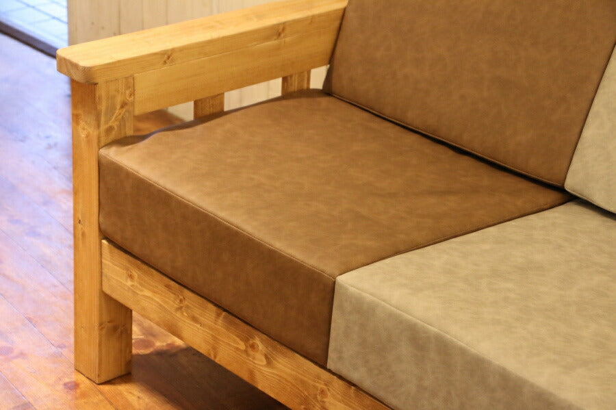 【背/座セット】　カバー単品 ベンチソファ用 専用替えカバー単品 ソファベンチ イス カントリー家具 ナチュラル家具 替えカバー 洗い替え用 チャック リビング セット ナチュラル おしゃれ クッショ - 5