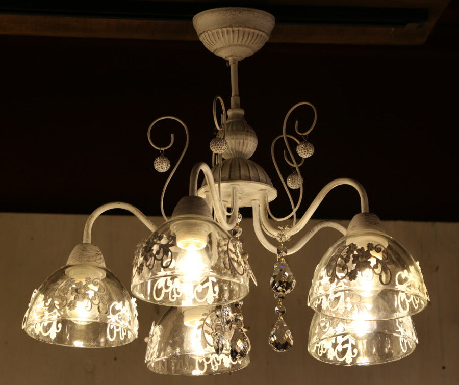 Lilas・5灯シーリングランプ(リラ・5灯シーリングランプ) 　シーリングライト　照明器具　LED電球 付き リビング　寝室　玄関　廊下　脱衣所　インテリア　アンティーク風　おしゃれ レトロ ロココ - 2