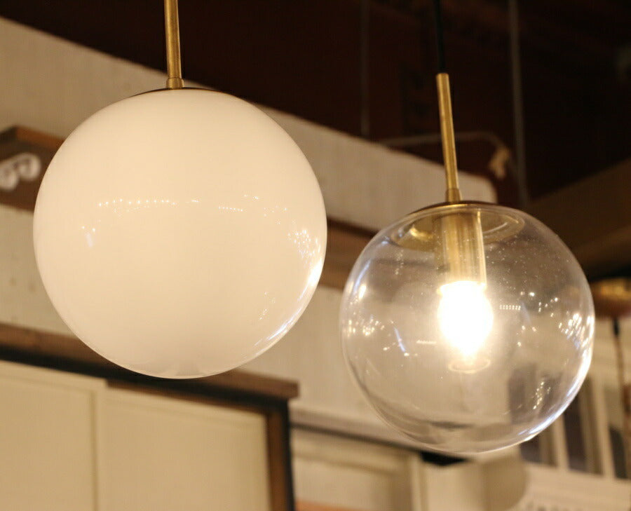 【ミニレトロ型LED電球付き】1灯 ペンダントランプ LOSKA - ロスカ L -   ガラス　真鍮　シェード 引っ掛けシーリング対応 取り付け簡単 天井照明 新築 リフォーム リノベーション 照明 - 2