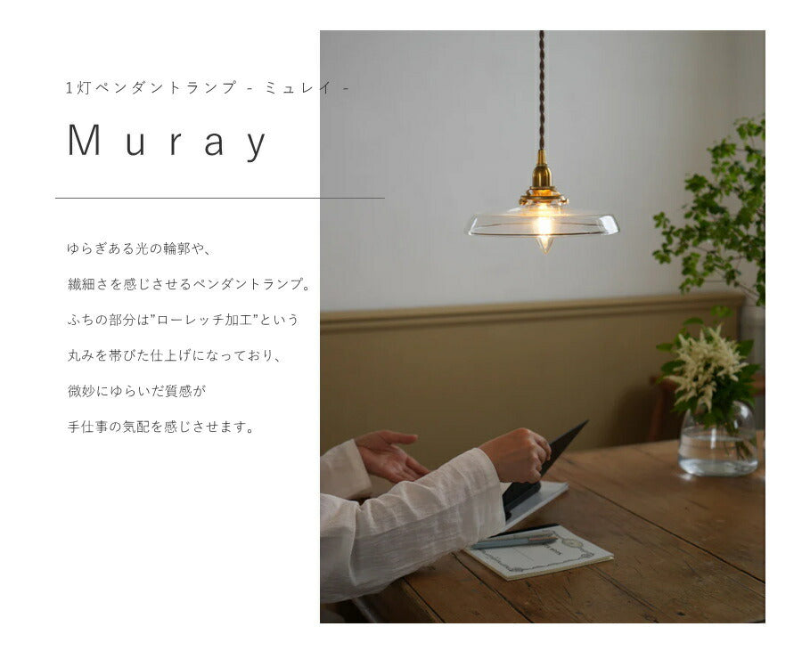 【シャンデリア球型LED電球付き】1灯 ガラスシェードペンダントランプ - ミュレイ - 真鍮 シェード 引っ掛けシーリング対応 取り付け簡単 天井照明 新築 リフォーム リノベーション 照明器具 ナ - 2