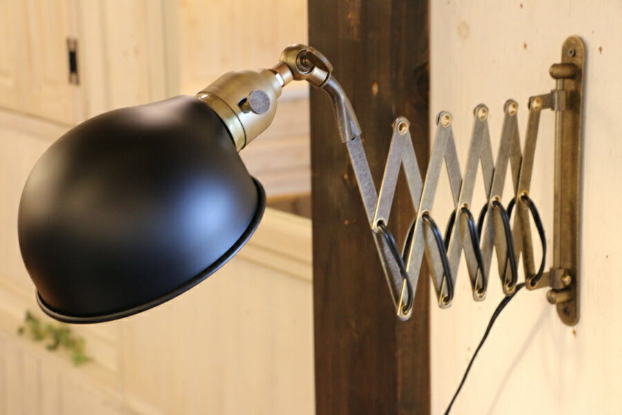 【ミニレトロ型 LED付き】シザーブラケット Lever - ルヴェ - ブラック シザーブラケット ライト インダストリアル アンティーク風 LED付き LED電球 おしゃれ 電気 間接照明 ベッド - 3