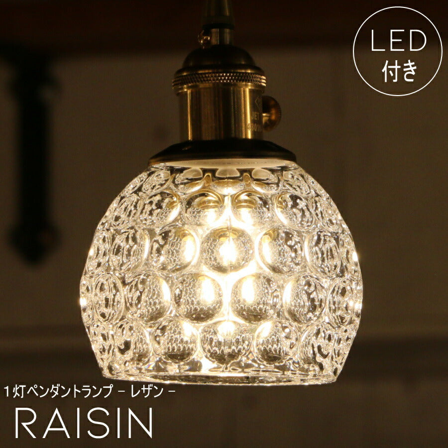 【 ミニレトロ型 LED電球 付き】ペンダントライト  Raisin - レザン - 1灯 ペンダントランプ シーリングライト LED 電球 対応 天井 照明 おしゃれ アンティーク 玄関 ダイニング キッチン リビング