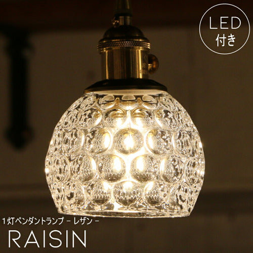 【 ミニレトロ型 LED電球 付き】ペンダントライト  Raisin - レザン - 1灯 ペンダントランプ シーリングライト LED 電球 対応 天井 照明 おしゃれ アンティーク 玄関 ダイニング キッチン リビング
