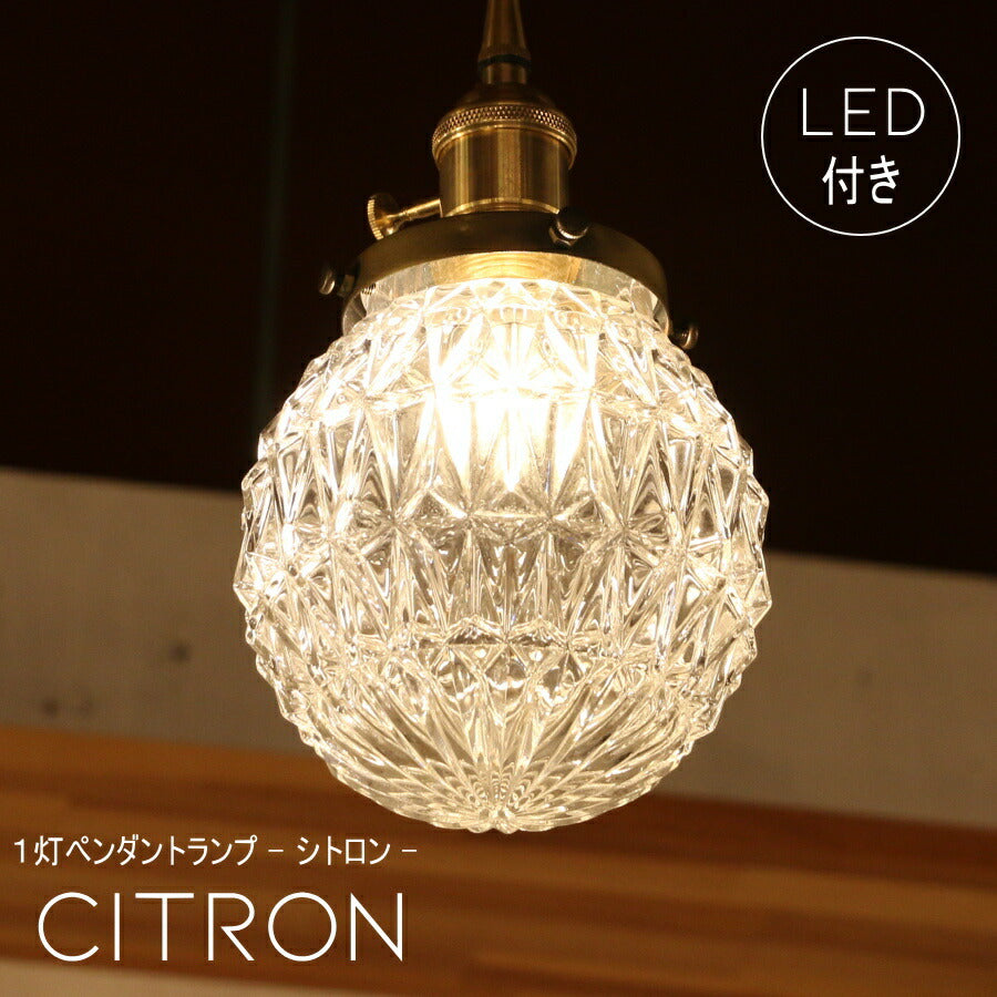 【ミニレトロ型 LED付き】ペンダントランプ ライト Citron - シトロン - 天井照明 引掛けシーリング リビング ダイニング 廊下 玄関 店舗 インテリア インダストリアル ヴィンテージ アンティーク オールドニューヨーク