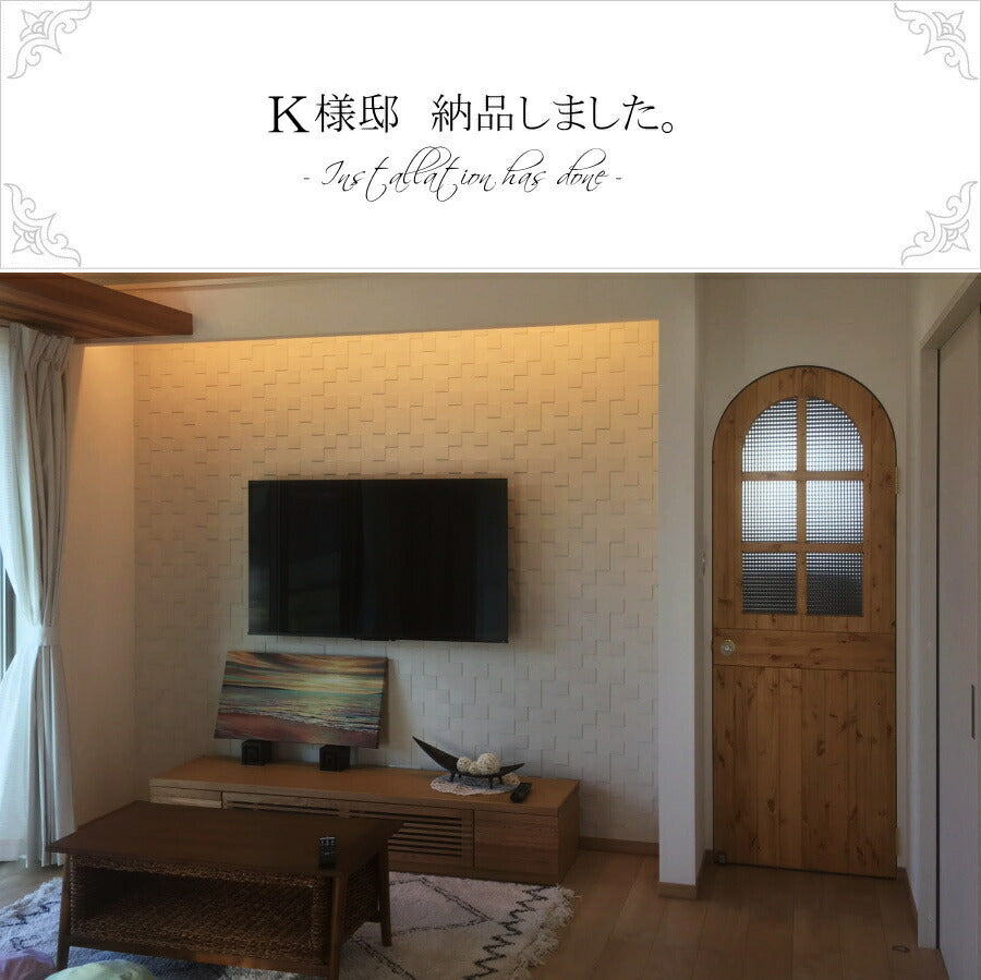 アーチ型 ガラスドア カントリー オーダードア  アーチ 室内用 オーダー家具 選べるカラー 開き戸 無垢 木製 北欧 パイン材 カントリー調 おしゃれ ガラス 店舗 リフォーム 西海岸 インテリア  - 12