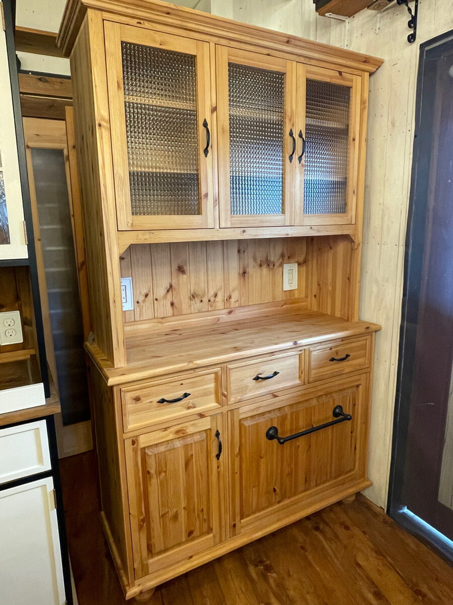アウトレット クラシック カップボード W1200  北欧 無垢 木製 収納 キッチンボード 台所 食器棚 レンジ台 キッチン収納 収納棚 棚 扉付き収納 おしゃれ 家具 アメリカン ナチュラル カン - 3