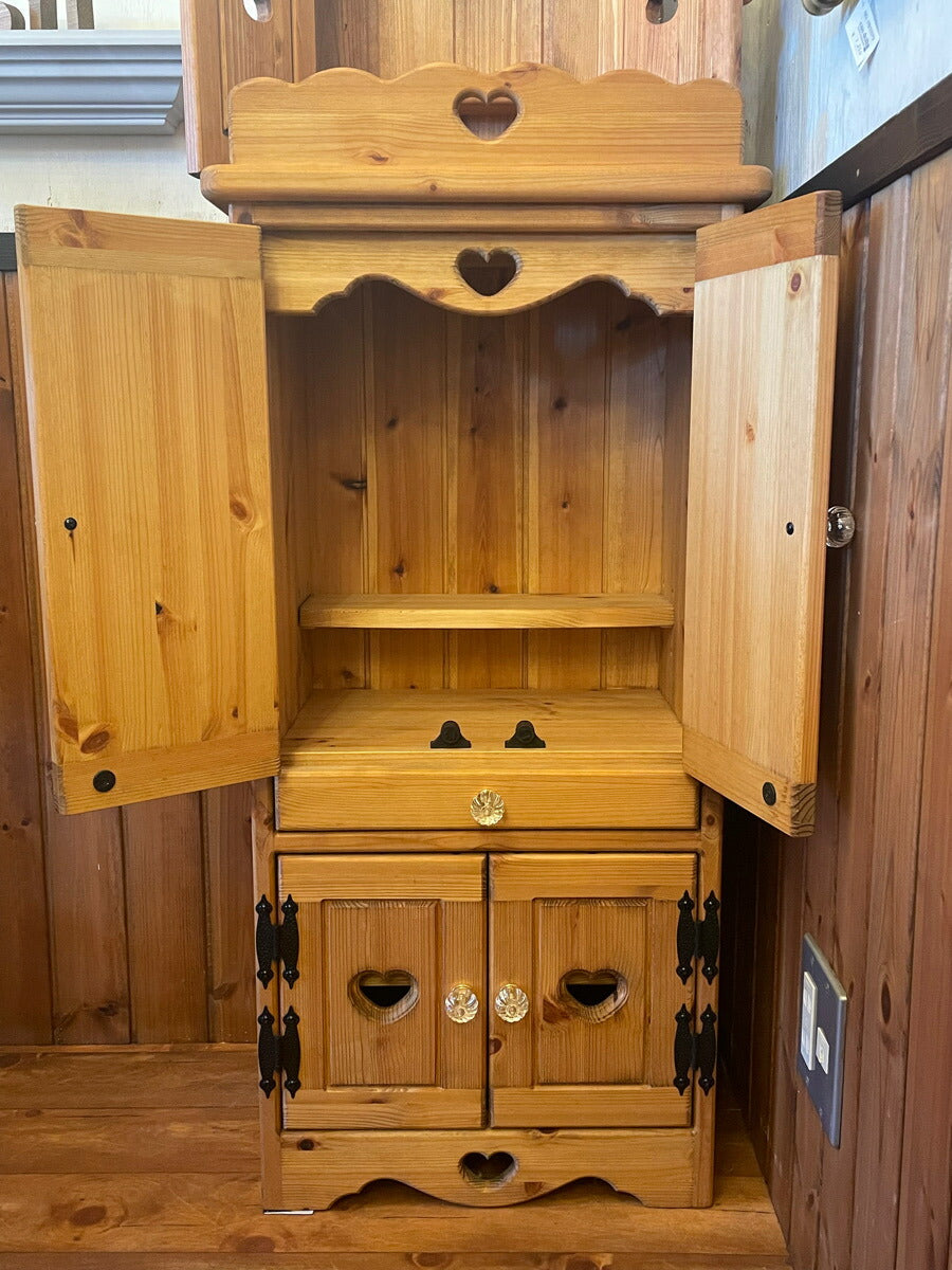 お仏壇 ミニ サイズ 幅45 日本製 手作り 木 木製 無垢 ナチュラル 仏壇 小さい 小型 コンパクト スリム インテリア 収納 カントリー 家具 扉 国内生産 国産 おしゃれ 神棚 仏具 - 2