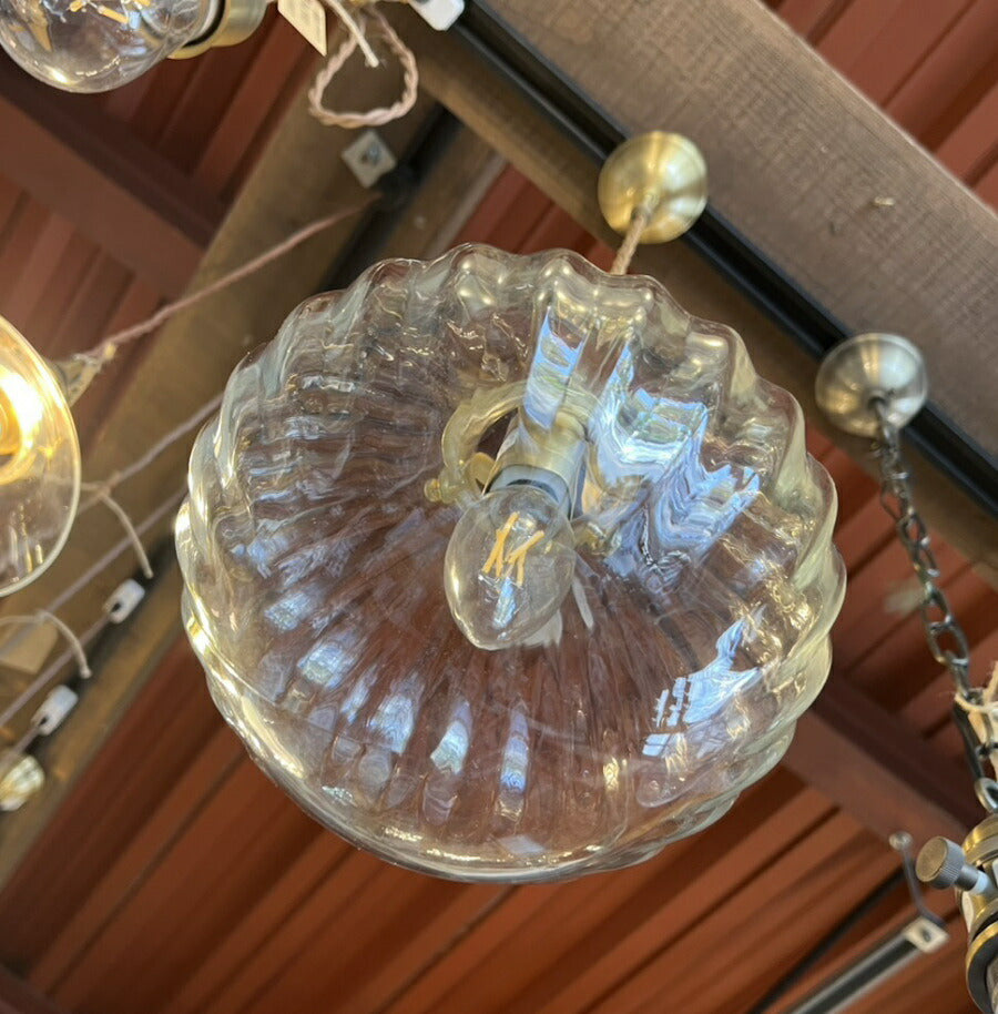 【 アウトレット 】 照明 ペンダント ランプ ガラス シェード ガラス  LED　電球球付き 新築 リフォーム リノベーション カントリー ナチュラル  引っ掛けシーリング E17 ゴールド 1灯  - 9