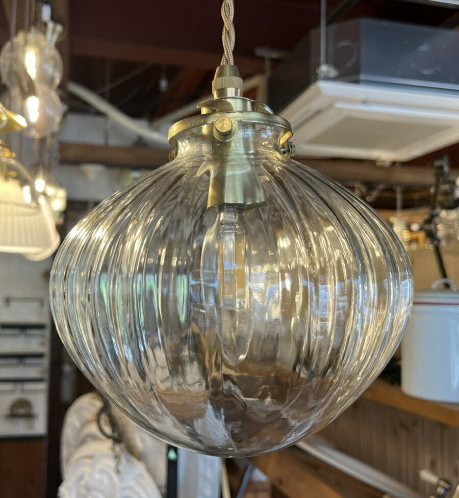【 アウトレット 】 照明 ペンダント ランプ ガラス シェード ガラス  LED　電球球付き 新築 リフォーム リノベーション カントリー ナチュラル  引っ掛けシーリング E17 ゴールド 1灯  - 5