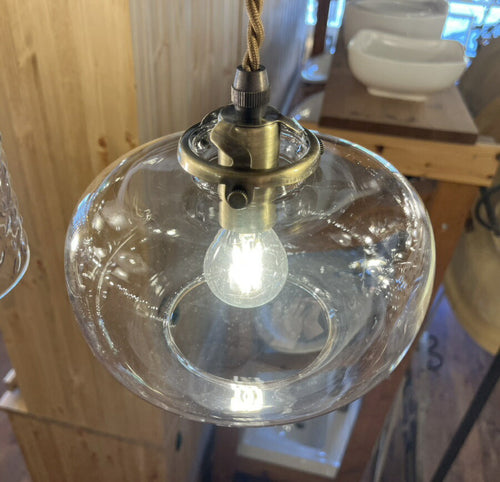 【 アウトレット 】 照明 ペンダント ランプ ガラス シェード ガラス  LED　電球球付き 新築 リフォーム リノベーション カントリー ナチュラル  引っ掛けシーリング E17  1灯 天井照明 - 2