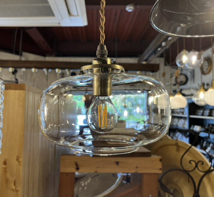 【 アウトレット 】 照明 ペンダント ランプ ガラス シェード ガラス  LED　電球球付き 新築 リフォーム リノベーション カントリー ナチュラル  引っ掛けシーリング E17  1灯 天井照明 - 7