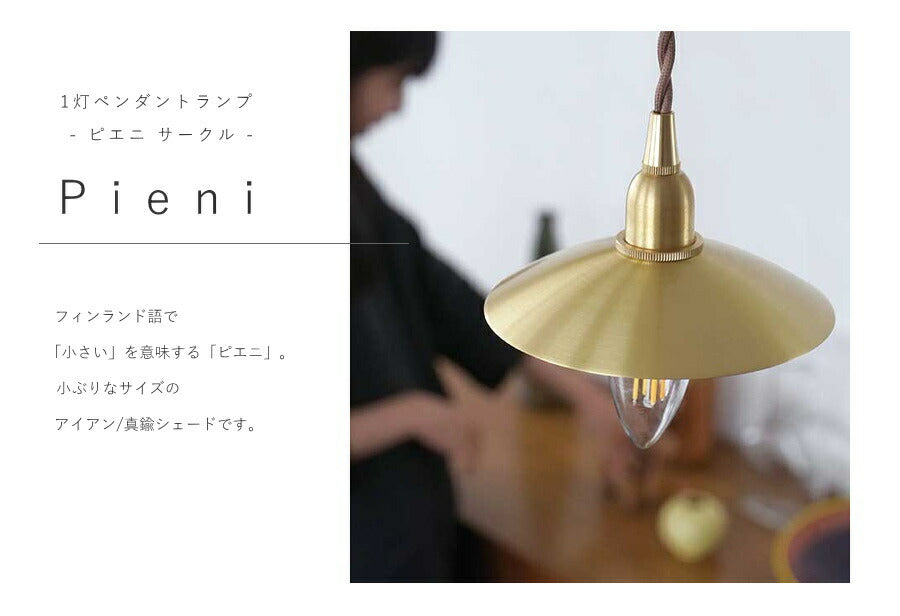 【 LED 電球付き 】1灯 ペンダントランプ ピエニ - サークル -　真鍮 アイアン ゴールド ブラック ホワイト シェード 引っ掛けシーリング 取り付け簡単 照明 ランプ ライト 天井照明 新築 - 2